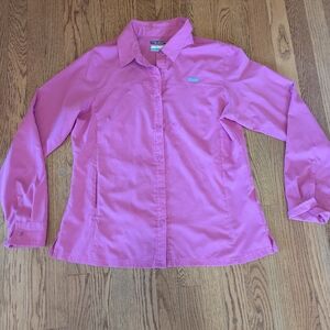 Columbia Omni-Shade Women's Long Sleeve Size L Pink UPF Sun Protection Shirt